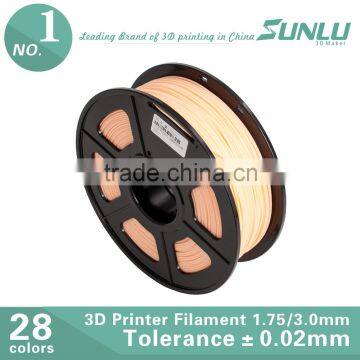 EXW price 3d printer filament 1.75mm / 3.0mm ABS Skin Color