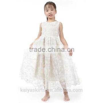 Summer exquisite organza embroidered flower luxury frocks fairy angel party star design toddler girl dress