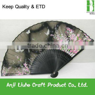 Vivid flower silk hand fan for gift or souvenir