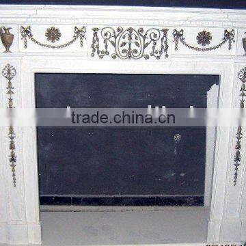 marble fireplace integrate with brozen