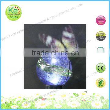Glass Ball With Butterfly Solar Power Garden Decorative Lights photo-2