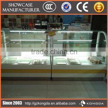 wood shop counter bar counter decorate plexiglass food display case