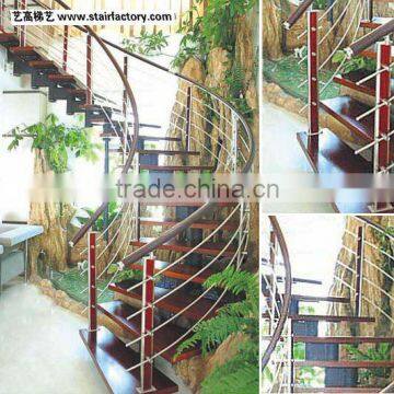 Single stringer stainless steel round staircase 9001-1