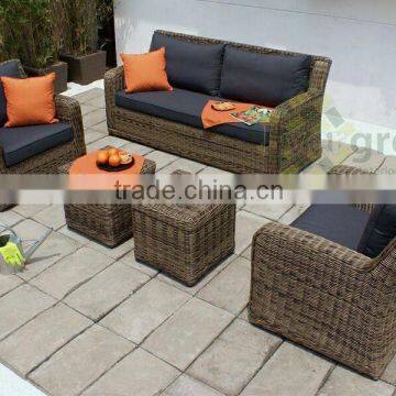 Evergreen Wicker Furniture - Half round rattan garden sofa set