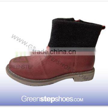 2014 Simple Design Leather Boots Women Flat Ankle Boots