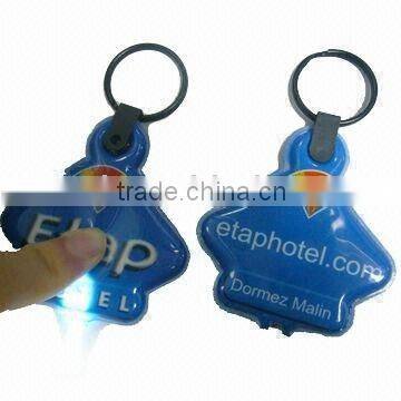 Good quality LED PVC flashing keychain