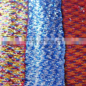 turnover 3mm embroidered wholesale sequin fabric