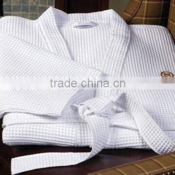white organic cotton spa bathrobe