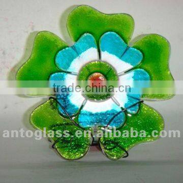 Glass flower candle holder