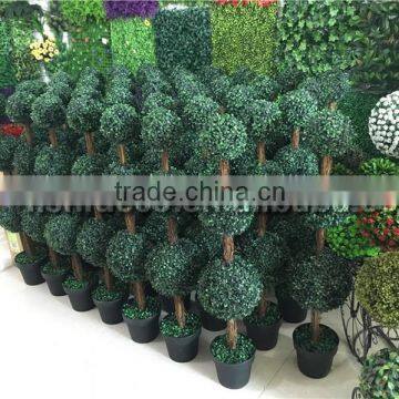 48'' artificial triple ball boxwood bonsai tree