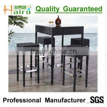 garden pe rattan bar black