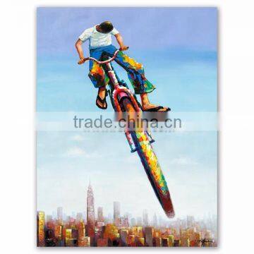 The Modern Motorbike Boy Oil Painting Framed Art