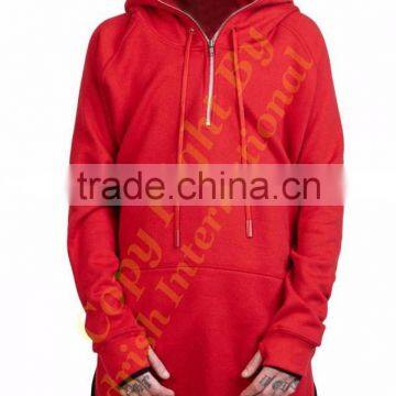 Tall Hoodies/ Red Color Side Zipper