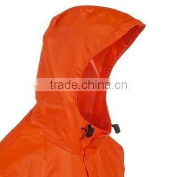 Orange Waterproof Seamless Polyester Rain Jacket photo-5