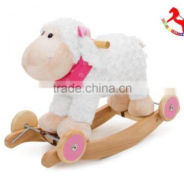 plush rocking lamb / sheep with wheels