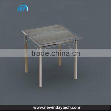 transparent customized simple square acrylic table, lucite snack table furniture acrylic material