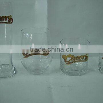 CLEAR BEER GLASS WITH LOGO