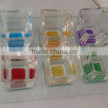 6 pcs square machine made shot glass