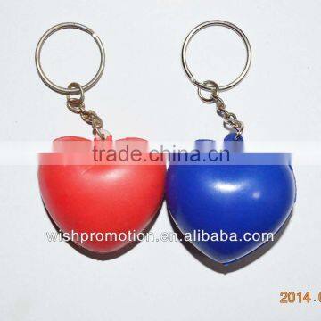 pu stress heart shape keychain