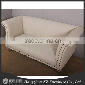 2015 new style simple design wooden frame sofa silver nail sofa furniture