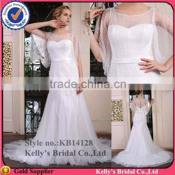 Kb12128 hot sale Cap sleeves Beaded top bodice with satin ribbon formal bridesmaid dresses