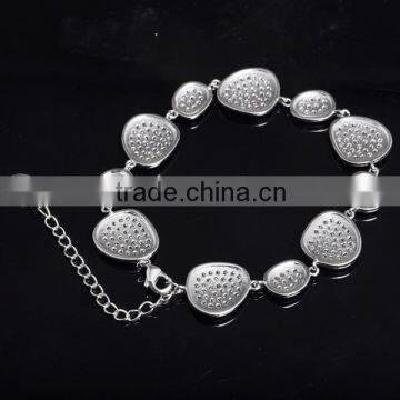 White Gold Plated Clear Zircon Office Lady Style USD Bracelet photo-2