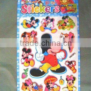 Mickey foam sticker,puffy sticker,cartoon character stickers