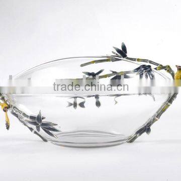 plate/fruit plate/fruit dish/glass plate pewter plate alloy plate glass dish fashion home decoration