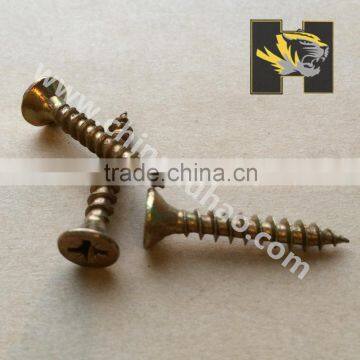 Galvanized yellow zinc pozi drive Chipboard screw