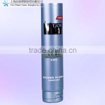 Plastic cosmetic tube with open end
