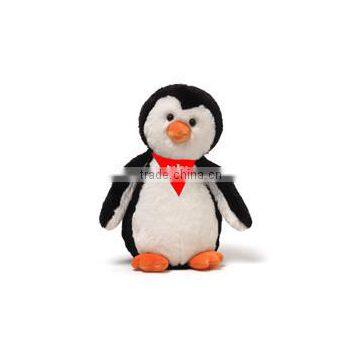 logo imprinted custom plush stuffed Penguin white black embroidery beanbag mascot scarf band t-shirt bandana animal toys