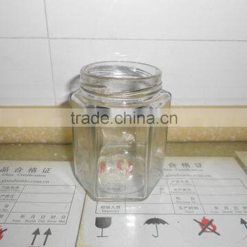 160ml hexagon clear glass spice jar