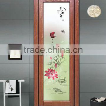 Double-layer Acid Etched Glass Flat Door