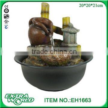 indoor tabletop pot bamboo zen water fountain