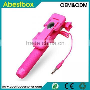 Wired Self-portrait Monopod Extendable Handled Selfie Stick for iPhone for Samsung and Other Android Phone