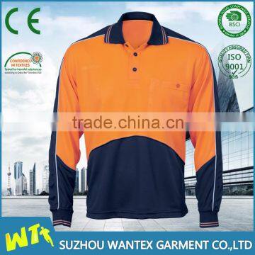 long sleeve sport polo shirt wholesale safety workwear shirt cheap sport wear print shirt