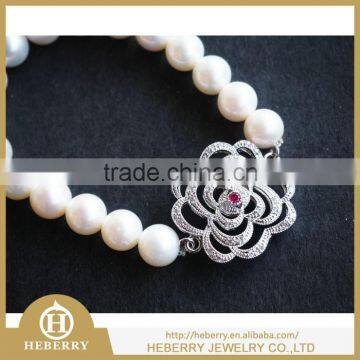 New Design Jewelry Pearl Bead Bracelet With 925 Sterling Silver Buckle for Wedding Gift photo-3