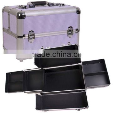 PROFESSIONAL Aluminum MAKEUP/COSMETIC Train Case PURPLE