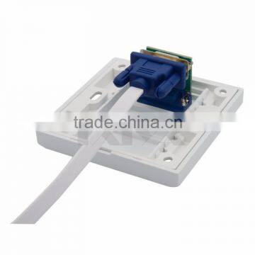 VGA Wall Plate with large distance angle side female to female connector