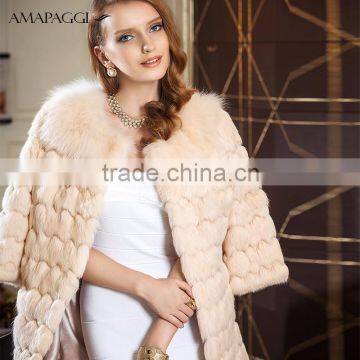 Half Sleeve Winter Long Rabbit Fur Coats Women Made in China photo-2
