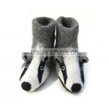 Handmade felt Billie Badger children shoes