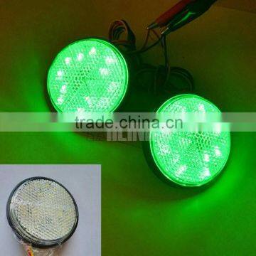 Round Reflector LED Reflectors Brake For Car ATV UTV SUZUKI HARLEY Turn Signal Lights Clear Lens photo-3