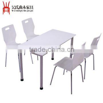 White wood board steel bracket table