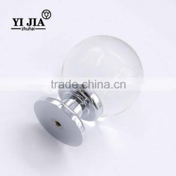 Oversize Globe Shiny Clear Brass Metal Crystal Glass Knobs photo-2