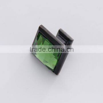 25 mm ODM Zhuhai Company Green Color Crystal Pull Knobs for Cabinets photo-2