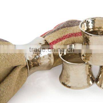 Hammered Silver Finish Napkin Rings