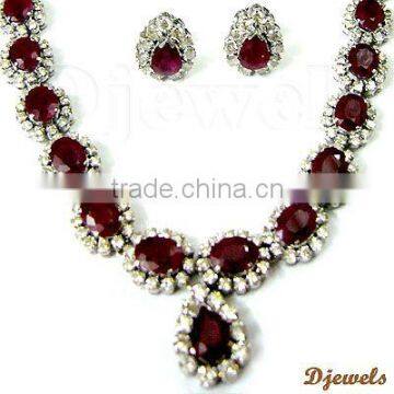 Ruby Necklace Sets, Diamond Necklace Sets, Diamond Jewelry