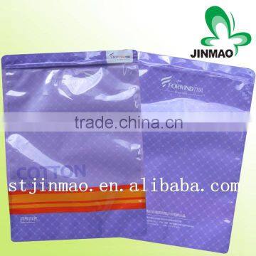 Clear window front and zipper top plastic clothes packaging bags