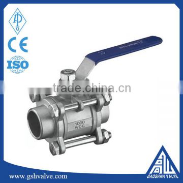 butt welding cf8m 3pc ball valve 1000 wog