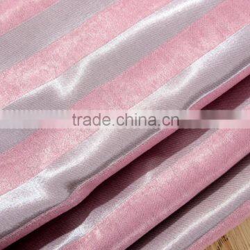 Factory wholesale 3cm suede stripe blackout curtain fabric/embossed stripe blackout curtain fabric